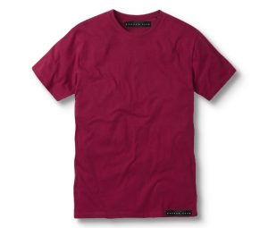 COTTON BURGUNDY CREWNECK T-SHIRT