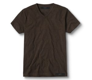COTTON ESPRESSO BROWN V-NECK T-SHIRT
