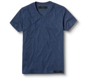 COTTON NAVY BLUE V-NECK T-SHIRT