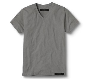 COTTON GREY V-NECK T-SHIRT