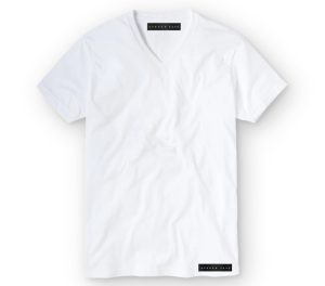COTTON WHITE V-NECK T-SHIRT