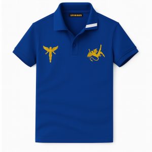 EGYPTIAN COTTON GOLD & BLUE POLO