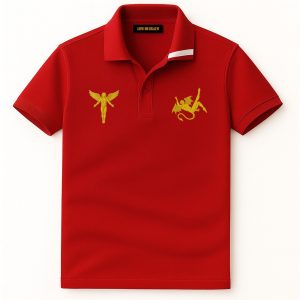 EGYPTIAN COTTON GOLD & RED POLO