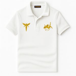 EGYPTIAN COTTON GOLD & WHITE POLO